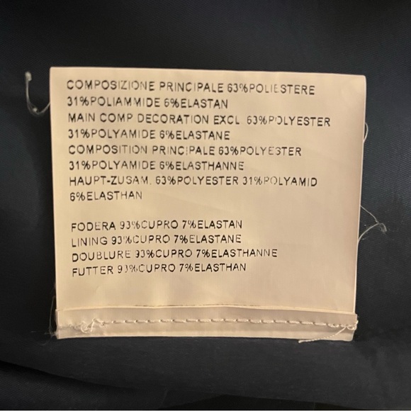 Piazza Sempione Navy V-Neck Cocktail Dress with Peplum - Size 44 / US 8 - Picture 6 of 6